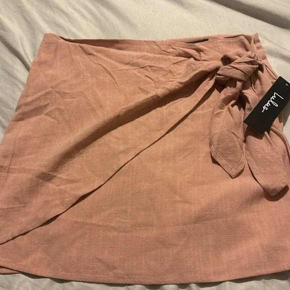 NWT Lulus Ayla Pink Tie-Front Mini Skirt size small - Picture 6 of 16